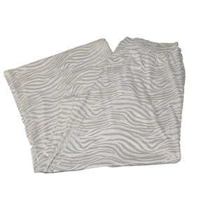 Ashley Stewart Womens Metallic Zebra Wide Leg Pants White Gold Foil Size 22/24